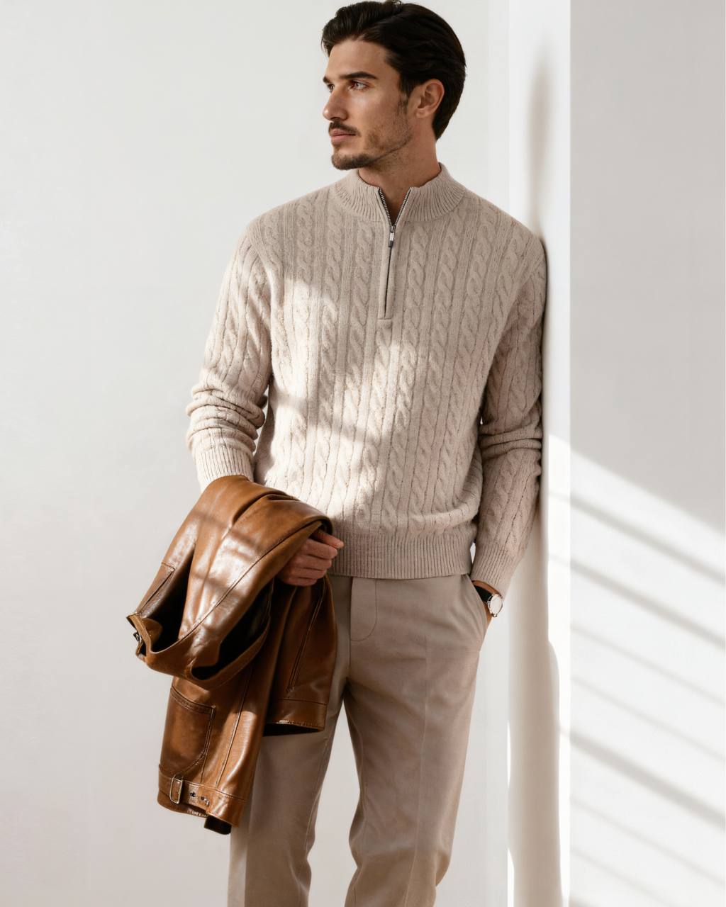100% Cashmere Half-Zip Sweater
