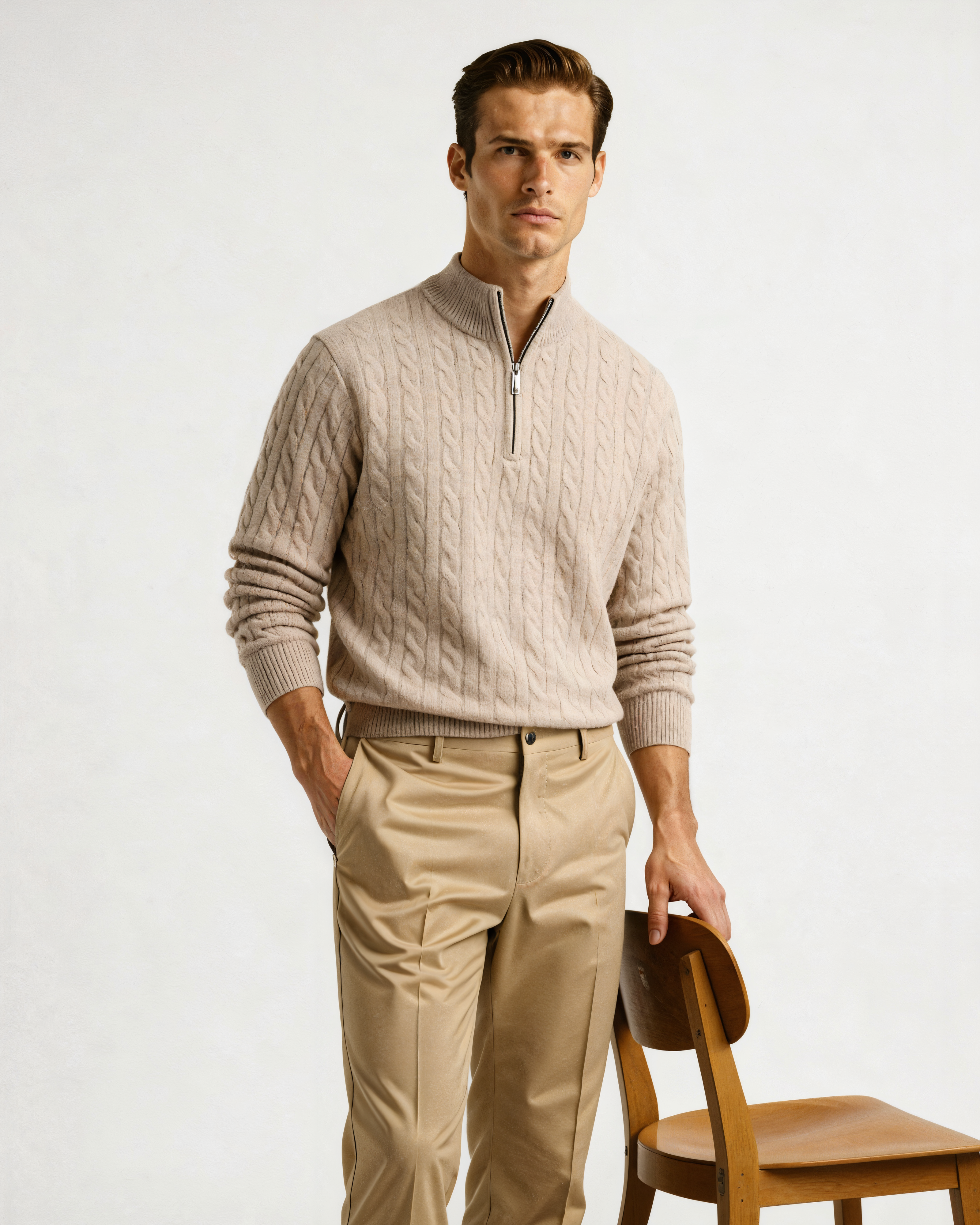 100% Cashmere Half-Zip Sweater