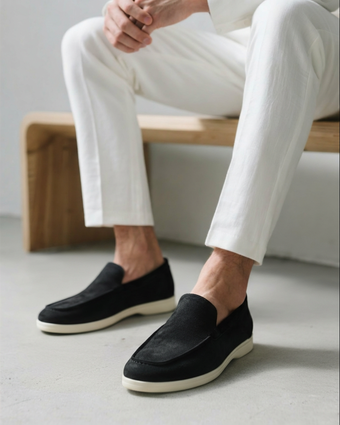 Old Money style suede loafers