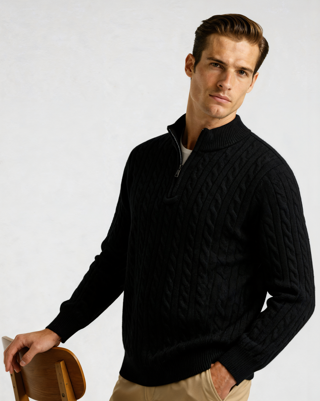 100% Cashmere Half-Zip Sweater