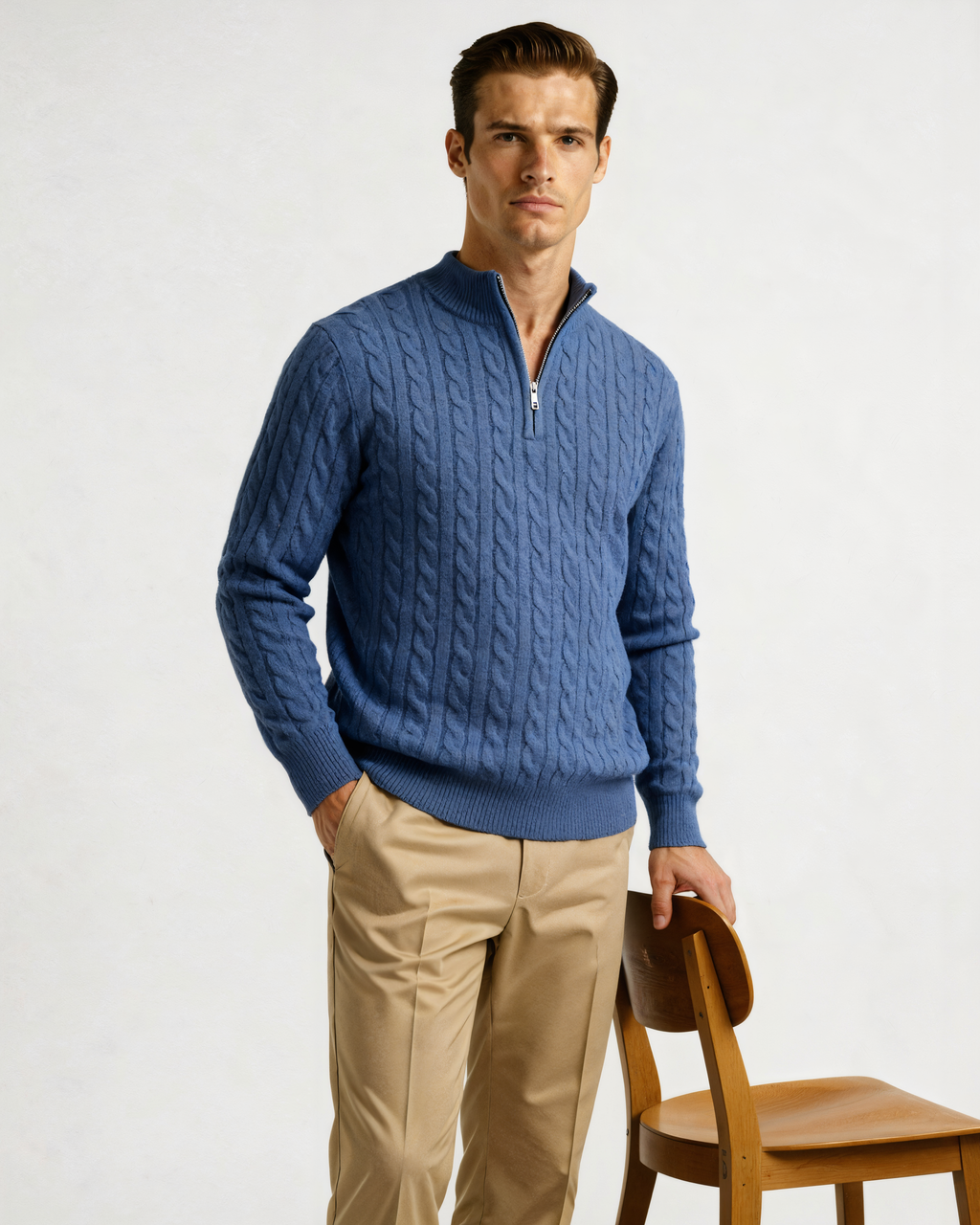 100% Cashmere Half-Zip Sweater