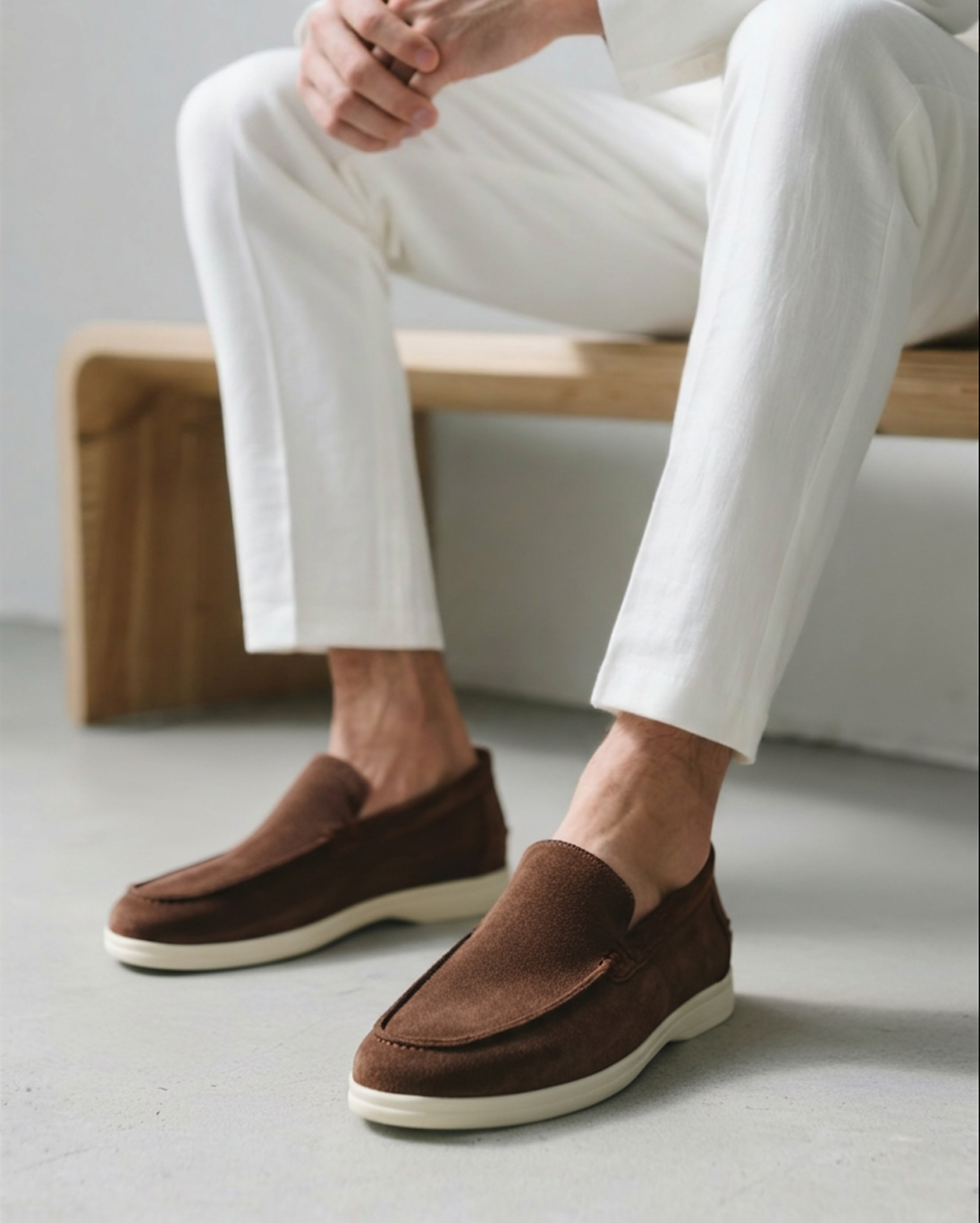 Old Money style suede loafers
