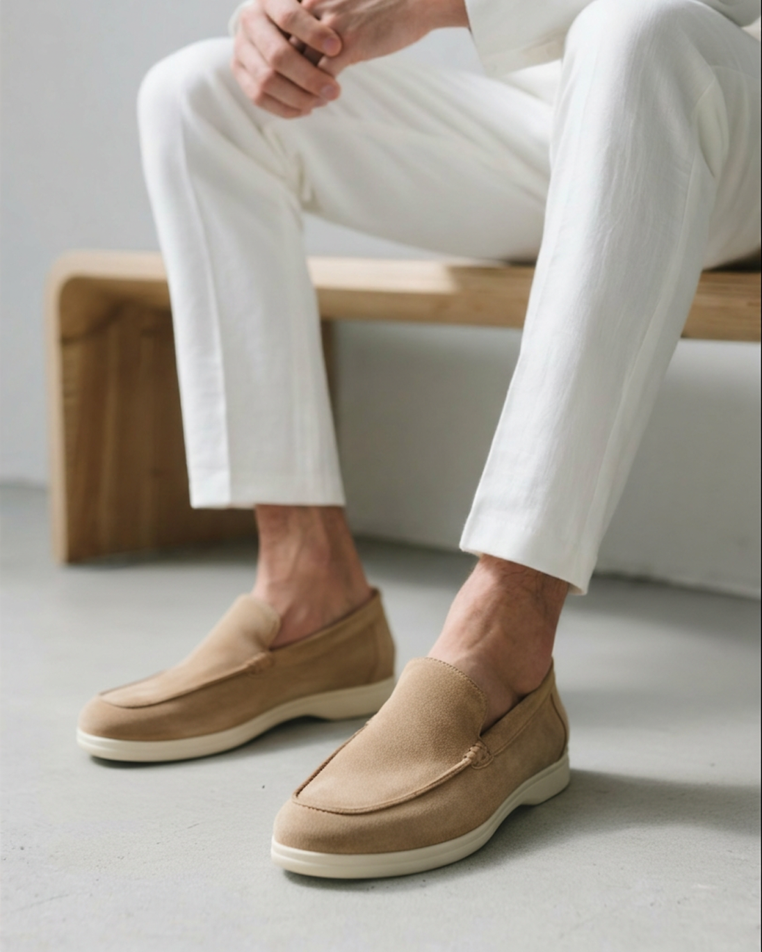 Old Money style suede loafers