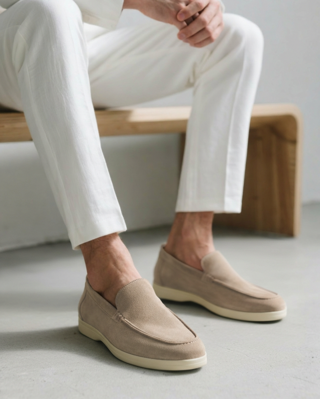 Old Money style suede loafers