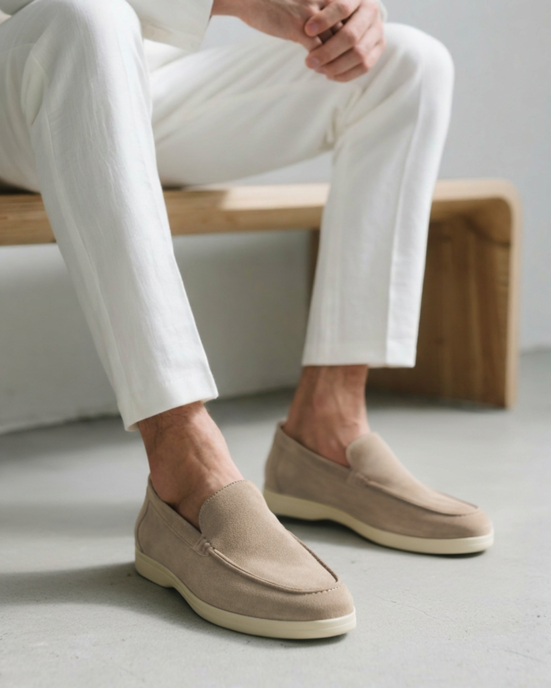Old Money style suede loafers