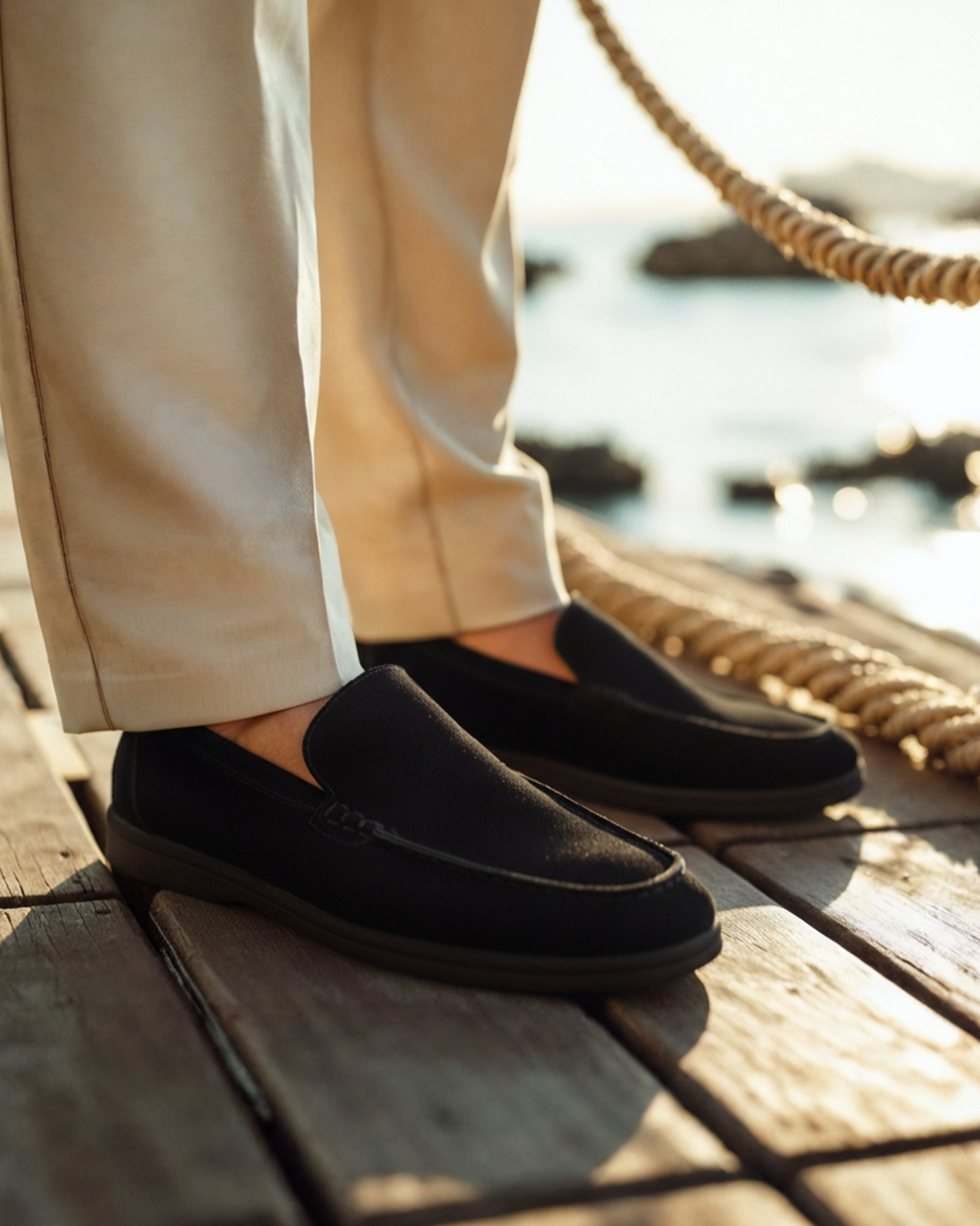 Premium Suede Loafers – Black Sole