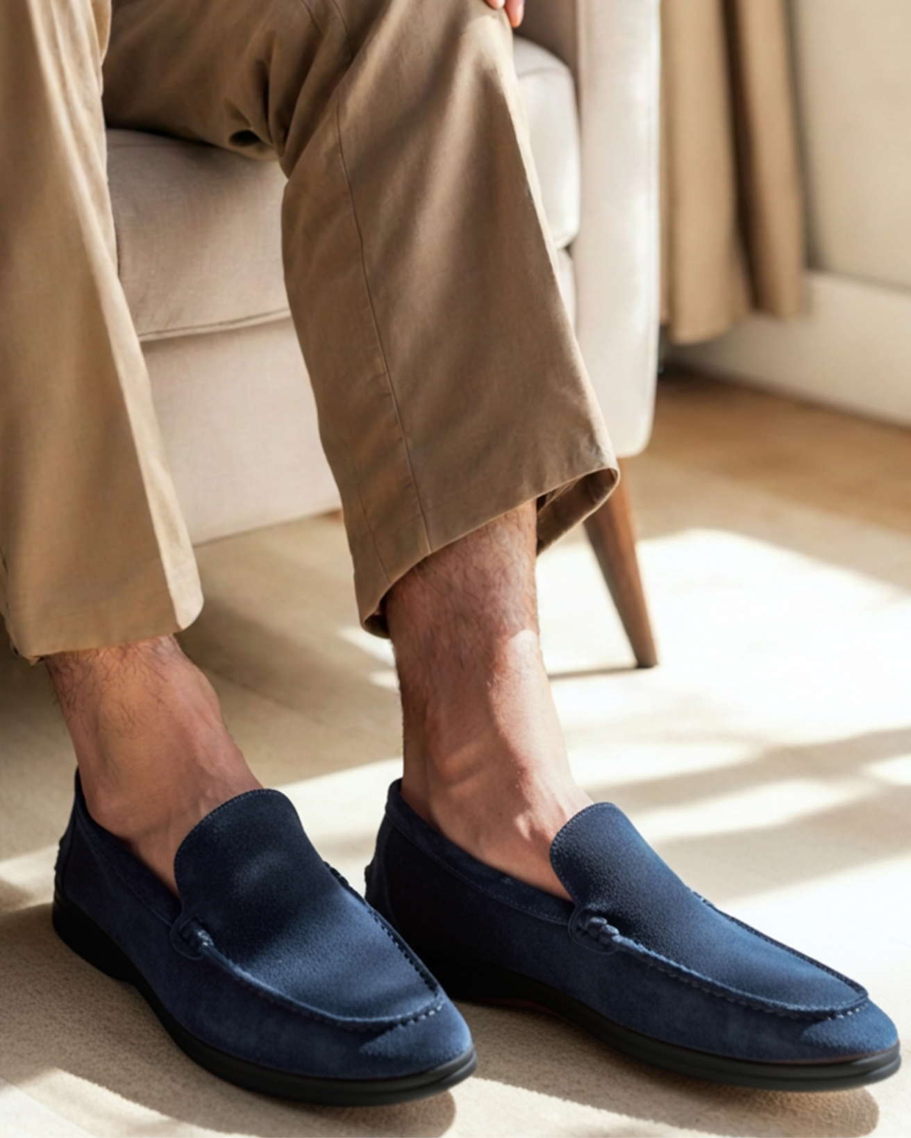 Premium Suede Loafers – Black Sole